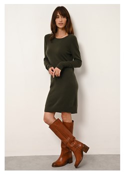 Just Cashmere Kaszmirowa sukienka "Susan" w kolorze khaki ze sklepu Limango Polska w kategorii Sukienki - zdjęcie 189185212