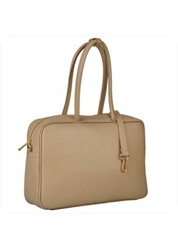 Elegancka skórzana torebka kuferek ciepły beż borse in pelle ze sklepu melon.pl w kategorii Kuferki - zdjęcie 189186152