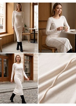 Sinsay - Sukienka dresowa midi - kremowy ze sklepu Sinsay w kategorii Sukienki - zdjęcie 189186871