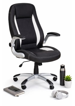 Fotel Obrotowy Czarny Tapicerowany Do Komputera G0-R64 ze sklepu Edinos.pl w kategorii Krzesła biurowe - zdjęcie 189187042