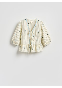 Reserved - Bluzka z kwiatowym wzorem - złamana biel ze sklepu Reserved w kategorii Bluzki damskie - zdjęcie 189192263