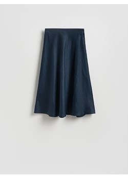 Reserved - Lniana spódnica - granatowy ze sklepu Reserved w kategorii Spódnice - zdjęcie 189192484