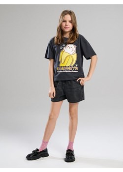 Sinsay - Bawełniana koszulka z nadrukiem Bananya - szary ze sklepu Sinsay w kategorii Bluzki dziewczęce - zdjęcie 189193812