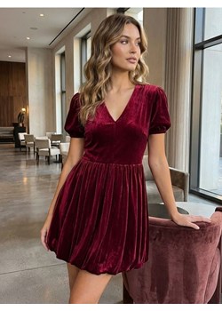 Sinsay - Sukienka mini bombka - bordowy ze sklepu Sinsay w kategorii Sukienki - zdjęcie 189193972