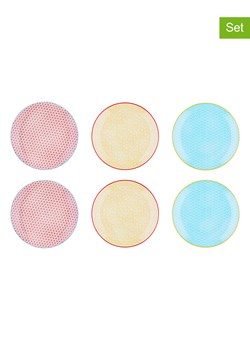 Björn Talerze obiadowe (6 szt.) w kolorze czerwono-żółto-błękitnym - Ø 26 cm ze sklepu Limango Polska w kategorii Naczynia - zdjęcie 189196363