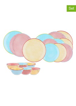 Björn 18-częściowy zestaw "Color" w kolorze czerwono-żółto-błękitnym ze sklepu Limango Polska w kategorii Naczynia - zdjęcie 189196371