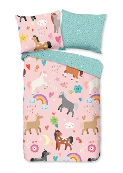Good Morning Komplet pościeli "Horses" w kolorze jasnoróżowym ze wzorem ze sklepu Limango Polska w kategorii Pościel dziecięca - zdjęcie 189198762