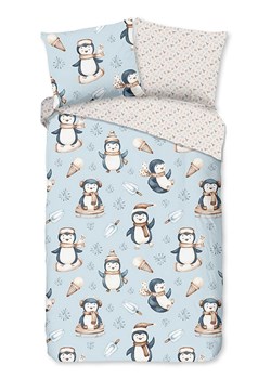 Good Morning Komplet pościeli flanelowej "Jani" w kolorze błękitno-kremowym ze sklepu Limango Polska w kategorii Pościel dziecięca - zdjęcie 189198840