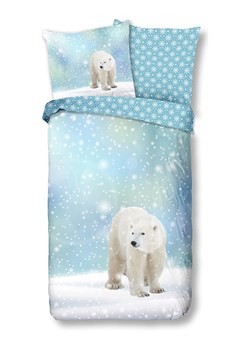 Good Morning Komplet pościeli flanelowej "Icebear" w kolorze błękitnym ze sklepu Limango Polska w kategorii Pościel dziecięca - zdjęcie 189198912