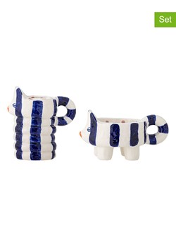 Bloomingville Świeczniki (2 szt.) "Caty" w kolorze biało-niebieskim ze sklepu Limango Polska w kategorii Świeczniki - zdjęcie 189201691
