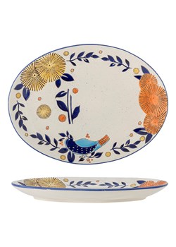 Bloomingville Półmisek "Lynna" w kolorze biało-niebiesko-pomarańczowym - 34 x 25 cm ze sklepu Limango Polska w kategorii Misy i tace dekoracyjne - zdjęcie 189202041