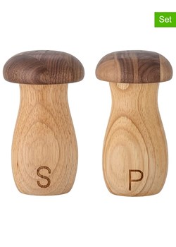 Bloomingville 2-częściowy zestaw w kolorze brązowym - wys. 12 x Ø 6,5 cm ze sklepu Limango Polska w kategorii Młynki do soli i pieprzu - zdjęcie 189202293