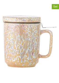 Bloomingville 3-częściowy zestaw "Yuma" w kolorze beżowo-białym do herbaty - 250 ml ze sklepu Limango Polska w kategorii Dzbanki i zaparzacze - zdjęcie 189202674