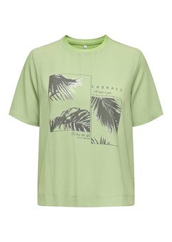 ONLY Koszulka "New Flora" w kolorze zielonym ze sklepu Limango Polska w kategorii Bluzki damskie - zdjęcie 189205160