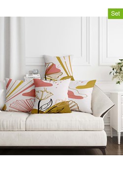 Allure Poszewki (4 szt.) w kolorze biało-jasnoróżowo-żółtym na poduszkę ze sklepu Limango Polska w kategorii Poduszki dekoracyjne - zdjęcie 189205753