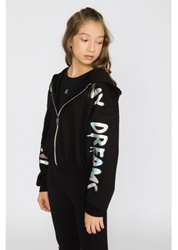 Czarna bluza dla dziewczyny z połyskującymi napisami MY REALITY, Rozmiar - 158, Kolor - Czarny ze sklepu REPORTER w kategorii Bluzy dziewczęce - zdjęcie 189207752