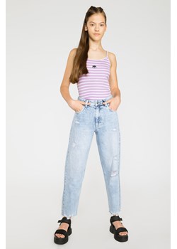 Jasnoniebieskie jeansy z przetarciami, Rozmiar - 164, Kolor - Niebieski ze sklepu REPORTER w kategorii Spodnie dziewczęce - zdjęcie 189207964