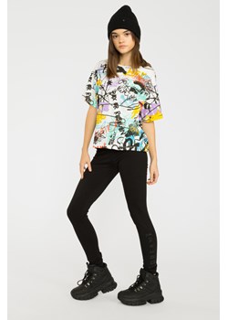 Czarne legginsy z ozdobnym nadrukiem, Rozmiar - 140, Kolor - Czarny ze sklepu REPORTER w kategorii Spodnie dziewczęce - zdjęcie 189208054