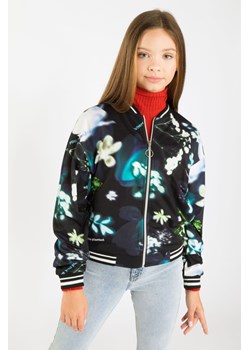 Wzorzysta turkusowa bluza dresowa a'la bomberka, Rozmiar - 152, Kolor - Multikolor ze sklepu REPORTER w kategorii Bluzy dziewczęce - zdjęcie 189208144