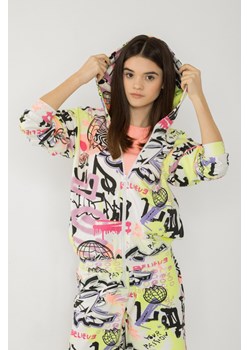 Wielobarwna rozpinana  bluza z kapturem z motywem graffiti, Rozmiar - 152, Kolor - Multikolor ze sklepu REPORTER w kategorii Bluzy dziewczęce - zdjęcie 189208301