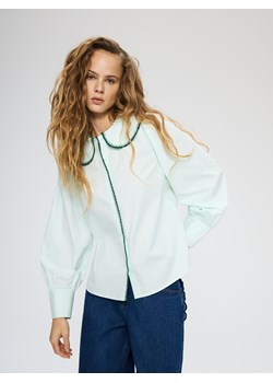 Reserved - Bawełniana koszula z kołnierzykiem - jasnozielony ze sklepu Reserved w kategorii Bluzki damskie - zdjęcie 189209323