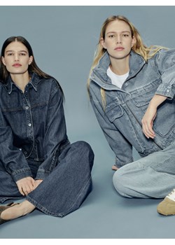 Reserved - Jeansy wide leg z ozdobnymi kieszeniami - niebieski ze sklepu Reserved w kategorii Jeansy damskie - zdjęcie 189209342