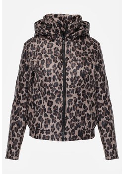 Ciemnobeżowa Panterkowa Kurtka z Odpinanym Kapturem Anastaera ze sklepu renee.pl w kategorii Kurtki damskie - zdjęcie 189209603