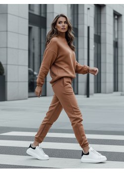 Komplet damski dresowy ARIELLA PREMIUM mokka Dstreet AY1097 ze sklepu DSTREET.PL w kategorii Komplety i garnitury damskie - zdjęcie 189210401