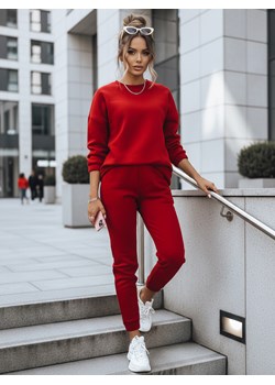 Komplet damski dresowy ARIELLA PREMIUM czerwony Dstreet AY0732 ze sklepu DSTREET.PL w kategorii Dresy damskie - zdjęcie 189210451