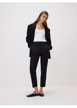 Reserved - Spodnie w kant z bawełną - czarny ze sklepu Reserved w kategorii Spodnie damskie - zdjęcie 189210640