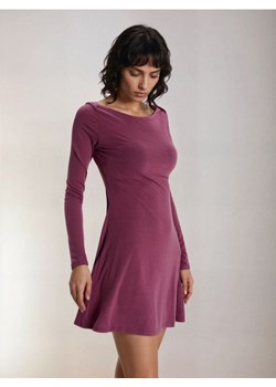 Sinsay - Gładka sukienka z długim rękawem - różowy ze sklepu Sinsay w kategorii Sukienki - zdjęcie 189211424