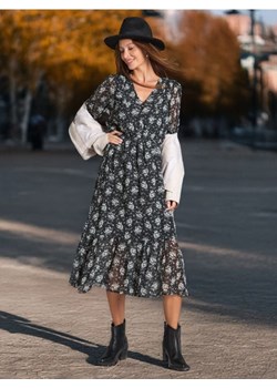 Sinsay - Sukienka midi w kwiaty - wielobarwny ze sklepu Sinsay w kategorii Sukienki - zdjęcie 189211452