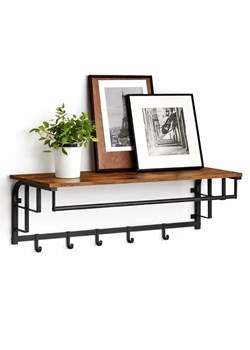 Industrialny Wieszak Drewniany Na Ubrania Z Półką D4-E95 ze sklepu Edinos.pl w kategorii Zestawy mebli do przedpokoju - zdjęcie 189216180