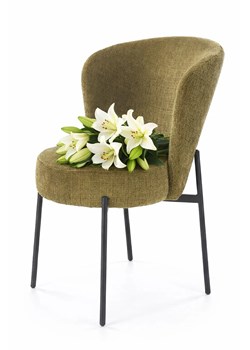 Krzesło na metalowej podstawie oliwkowe E6-M14 ze sklepu Edinos.pl w kategorii Krzesła - zdjęcie 189216190