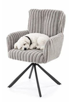 Nowoczesne tapicerowane szare ktrzesło T4-K01 ze sklepu Edinos.pl w kategorii Krzesła - zdjęcie 189216192