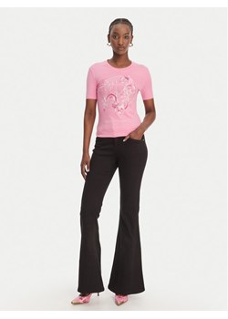 Versace Jeans Couture T-Shirt 80HAHE01 CJ02E Różowy Slim Fit ze sklepu MODIVO w kategorii Bluzki damskie - zdjęcie 189216851