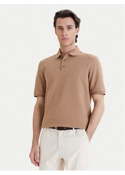 Bugatti Polo 8150-75104C Beżowy Regular Fit ze sklepu MODIVO w kategorii T-shirty męskie - zdjęcie 189216871