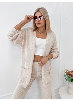 kardigan vilance beżowy one size ze sklepu UBRA w kategorii Swetry damskie - zdjęcie 189217640