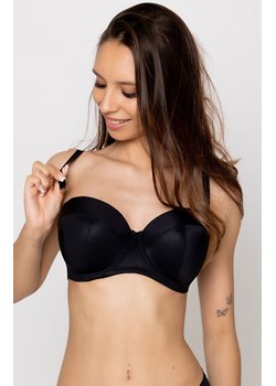 Biustonosz push-up bardotka czarny Angel 19231, Kolor czarny, Rozmiar 65D, Mediolano ze sklepu Intymna w kategorii Biustonosze - zdjęcie 189217770