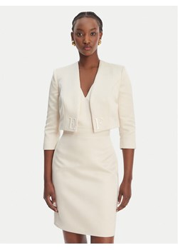 Elisabetta Franchi Sukienka koktajlowa TB-001-61E2-V550 Écru Regular Fit ze sklepu MODIVO w kategorii Sukienki - zdjęcie 189218560