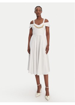 Elisabetta Franchi Sukienka koktajlowa AB-921-61E2-V590 Biały Regular Fit ze sklepu MODIVO w kategorii Sukienki - zdjęcie 189218600