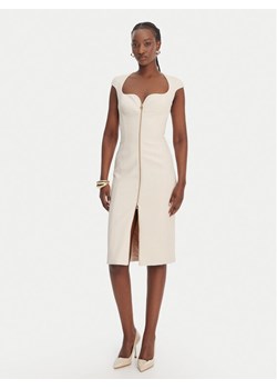 Elisabetta Franchi Sukienka koktajlowa AB-900-61E2-V430 Écru Regular Fit ze sklepu MODIVO w kategorii Sukienki - zdjęcie 189218614