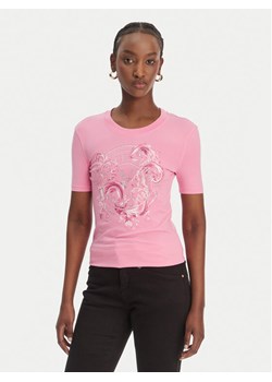 Versace Jeans Couture T-Shirt 80HAHE01 CJ02E Różowy Slim Fit ze sklepu MODIVO w kategorii Bluzki damskie - zdjęcie 189218644