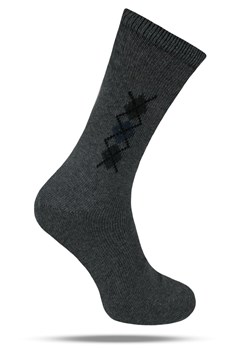 Ciepłe Wełniane Skarpetki Zimowe - Ciemny Popiel, Wzór Geometryczny SKEMACSHSTR0166wzrPP ze sklepu JegoSzafa.pl w kategorii Skarpetki męskie - zdjęcie 189219430