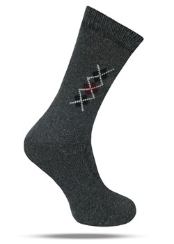 Ciepłe Wełniane Skarpetki Zimowe - Grafit, Geometryczny Wzór SKEMACSHSTR0165wzrGRF ze sklepu JegoSzafa.pl w kategorii Skarpetki męskie - zdjęcie 189219451