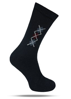 Ciepłe Wełniane Skarpetki Zimowe - Granat, Wzór Geometryczny SKEMACSHSTR0168wzrGRN ze sklepu JegoSzafa.pl w kategorii Skarpetki męskie - zdjęcie 189219463