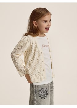 Reserved - T-shirt z wypukłym napisem - złamana biel ze sklepu Reserved w kategorii Bluzki dziewczęce - zdjęcie 189219510