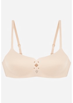 Beżowy Gładki Biustonosz z Ozdobną Imitacją Sznurowania Azivene ze sklepu born2be.pl w kategorii Biustonosze - zdjęcie 189220932