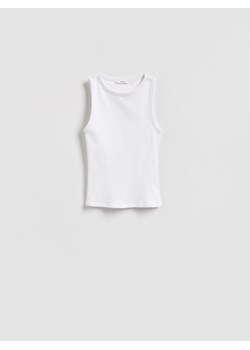 Reserved - Bawełniany top - biały ze sklepu Reserved w kategorii Bluzki damskie - zdjęcie 189221044