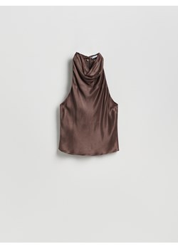 Reserved - Top halter - ciemnobrązowy ze sklepu Reserved w kategorii Bluzki damskie - zdjęcie 189221293